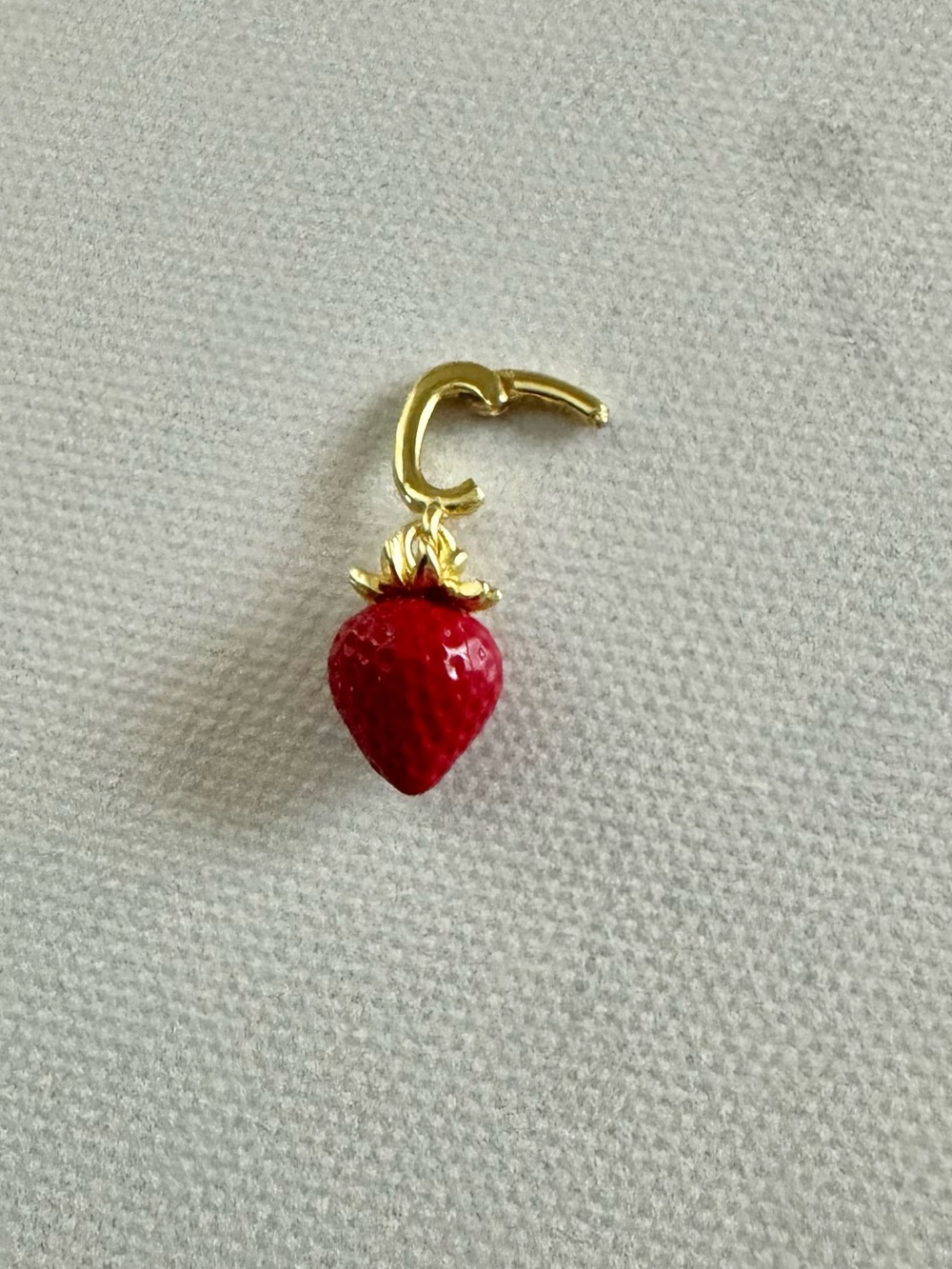 Gorjana Gold Charm Pendant - Red Enamel Strawberry, petite, Tiny - Picture 3 of 11
